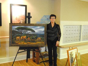 Wanda Huntley was one of the artists who showed off her work on Nov. 8 at an art show at Pleasant Valley Lodge in Mayerthorpe. The art show featured works of a number of different artists all of which are students of Deanne Jackson.