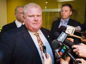 Mayor Rob Ford arrives at his office in Toronto November 26, 2012.  (Reuters/MARK BLINCH)
