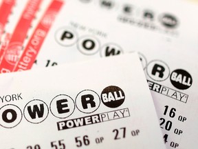 Powerball lottery tickets are seen in New York, November 27, 2012. The top prize in Wednesday’s Powerball lottery is currently a record $425 million.    REUTERS/Carlo Allegri