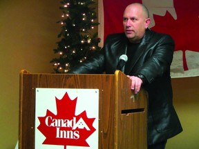 Jack Meseyton of E.F. Moon Construction spoke to the Portage Rotary Club, Tuesday, where he discussed the company's last 50 years in business and where it hopes to head in the future. (ROBIN DUDGEON/THE DAILY GRAPHIC/QMI AGENCY)