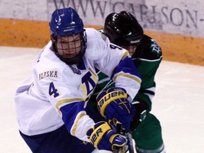 Former Oil Barons defenceman Colton Parayko is currently first in goal scoring among defencemen on the University of Alaska Fairbanks Nanooks early in the season. SUPPLIED PHOTO