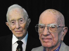 John Holland, 88, left, and Burke Breen, 89, are among close to 4,000 Canadian airmen who are part of a 64 year health study that offers researchers unique insight into aging.
Elliot Ferguson The Whig-Standard