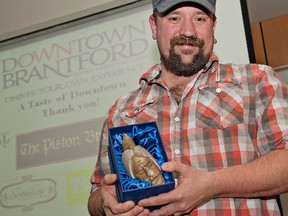 BRIAN THOMPSON, The Expositor

Lucas Duguid of Sophia's Bakery was named a Downtown Champion at the annual general meeting of the Downtown Brantford BIA on Wednesday.