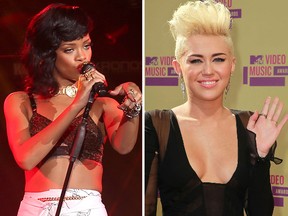 Rihanna, left, and Miley Cyrus, right. (WENN.COM file photos)