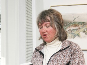 KEVIN RUSHWORTH PHOTO. Crowsnest Pass author Barbara Janusz held a book reading of her novel Mirrored in the Caves at the Lebel Mansion on Nov. 17.