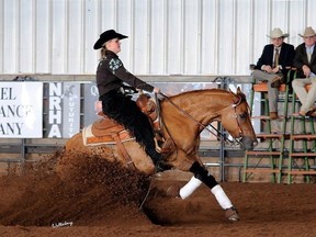 Grande Prairie’s Shayla Malmberg is representing Canada at the Oklahoma National Reining Horse Futurity in Oklahoma City. (Supplied)