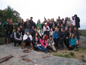 This year's Queen's University class that has been working closely within the Frontenac Arch Biosphere pose for a photo. The university has partnered with the FAB to report on the sustainability of the region and is in it's fourth year of the project.