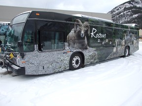 One of the two 40-foot buses that feature on the regional transit service between Canmore and Banff. Russ Ullyot/ Canmore Leader/ QMI Agency