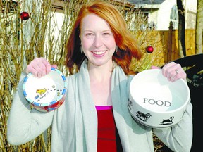 Kit & LePoodle Pet Services owner Rebecca Smallman hopes pet owners will be able to fill dishes such as these thanks to Hungry Bowl Pet Food Drive which runs to Dec. 12. Donations are being accepted at Pet Valu, Real Canadian Superstore and Briwood Farm Market and can also be picked up by Smallman upon request. (Nick Lypaczewski, Times-Journal)