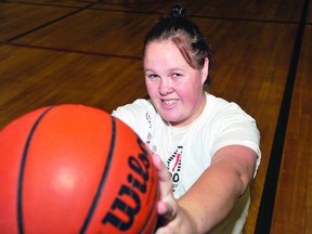 Sara Johnson is actively involved in the local Special Olympics organization, which recently took on a popular basketball program. Johnson shared her experience with the athletics group, hoping to always be cheered on by large crowds (MEGAN BURKE/The Recorder and Times).