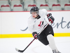 Airdrie's Ty Rattie competes during the 2011 national junior selection camp in Calgary in December. Rattie was eventually cut. This year, he's looking to make the team. 
JAMES EMERY/AIRDRIE ECHO FILE PHOTO