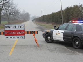 A man who barricaded himself in a building on the Windham East Quarter Line between Windham Road 9 and Windham Road 8 on Monday was later found dead by police. (MONTE SONNENBERG Simcoe Reformer)