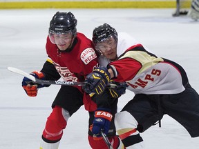 Airdrie, Alta. �Action shots from Airdrie Thunder vs Ponoka Stampeders at Ron Ebbesen Arena in Airdrie, Alberta on Friday, November, 30 2012. 

JAMES EMERY/AIRDRIE ECHO/QMI AGENCY