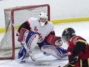 Airdrie, Alta. �Action shots from Airdrie Thunder vs Ponoka Stampeders at Ron Ebbesen Arena in Airdrie, Alberta on Friday, November, 30 2012. 

JAMES EMERY/AIRDRIE ECHO/QMI AGENCY