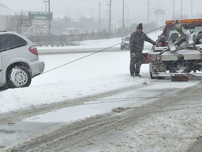 So far this winter has been a busy one for tow truck drivers in the Central Plains. Four Way Motors in MacGregor said November has been one of their busiest ever. (FILE PHOTO)