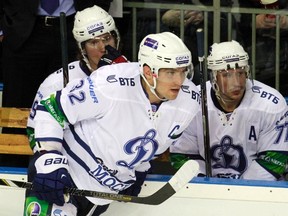 Dynamo Moscow forward Alex Ovechkin steps on the ice during a game against Dynamo Riga, Nov. 29, 2012. (INTS KALNINS/Reuters)