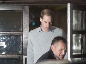 QMI wire service

Prince William leaves the King Edward VII Hospital in Central London where his wife, Kate Middleton, has been admitted for prenatal checkup.