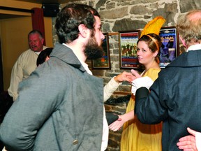 Reporter Alanah Duffy does the Duke of Kent's Waltz with Conor Cleary (in grey) and Philip Bury (in black). DEREK GORDANIER The Recorder and Times