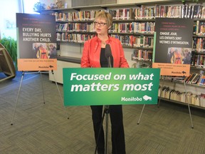 Education Minister Nancy Allan announces a new anti-bullying strategy on Tuesday as the Province hopes to curb bullying in schools.  (QMI Agency file photo)