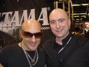 International drumming sensation Kenny Aronoff, left, best known for his work with John Mellencamp and John Fogerty, lends his impressive drum work to local guitarist Jason Sadites' new project titled Broken.