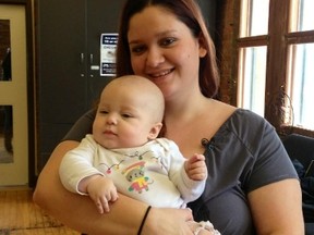 Krystal Cardinal proudly holds her five-month old daughter. ZIYAH KARMALI/PHOTO SUPPLIED