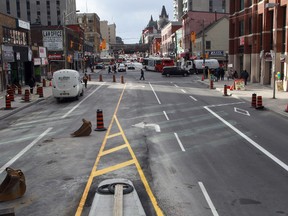 Road crews prepared to open traffic from Dalhousie to Chapel on Rideau Street in Ottawa, Ont. Wednesday Dec 5, 2012. One lane will now be open going east and westbound direstions.   
Ottawa Sun/QMI Agency