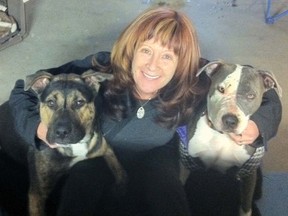 Ellen Schuh with rescued dogs