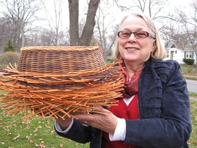 Comes with attached photo: Strathroy artist Alice Lingard shows off a porcupine-style basket in Sarnia, Ont. Friday, Nov. 30, 2012. Lingard, who picked up the craft 25 years ago, will be participating in December's First Friday festivities in downtown Sarnia. BARBARA SIMPSON/THE OBSERVER/QMI AGENCY