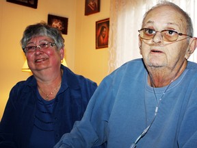 Norm Julien, right, is making the most of his latest battle with lung cancer. The born-and-raised Timmins resident only quit smoking this past September when he was diagnosed with the disease, and only recently decided to open up in order to help others question their cigarette-smoking habit and minimize their risk of cancer. He is seen here with Denise, his wife of 25 years.