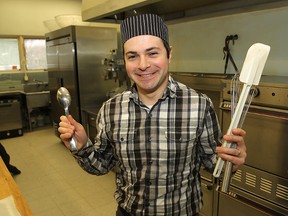 Seasonal chef Aaron Grosz in the kitchen at the Beth Israel synagogue on Centre Street. (Michael Lea/The Whig-Standard)