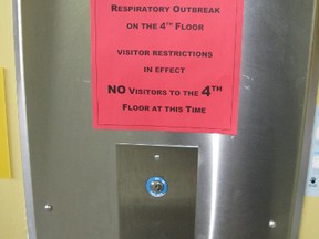 Norfolk General Hospital announced visitor restrictions to the fourth floor following an outbreak of influenza. It is likely to last for some time. (DANIEL R. PEARCE Simcoe Reformer)