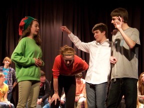 Students from three local high schools compete in a “leapfrog” style contest as part of the SD&G Improv Championships on Thursday. Two of the final teams hailed from host school St. Lawrence.
Cheryl Brink staff photo