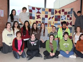 Mrs. Porter's grade 10 art class at ESCHS has hand sewn a quilt  and are selling tickets for a draw to raise money for new art supplies.