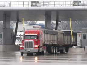 A six-month pilot project underway at the Blue Water Bridge is aimed at encouraging more shippers to use its Free and Secure Trade (FAST) lanes to reduce the amount of time it takes trucks carrying their goods take to clear the border. The pilot began in October. Sarnia, Ont., Dec. 7, 2012 (PAUL MORDEN, The Observer)