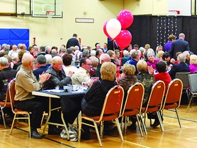 About 200 people attended a recent get-together honouring Vulcan resident David Mitchell. Simon Ducatel/Vulcan Advocate