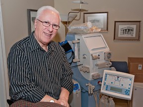 BRIAN THOMPSON, The Expositor

Bill Karmiris has a dialysis unit in his Brantford home, which he uses three times a week.