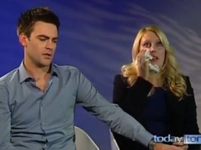 DJs Michael Christian and Mel Greig break their silence Monday, Dec. 10, 2012, in an emotional interview on Australian news program A Current Affair about the death of a nurse who took their prank phone call at the London hospital treating Kate, the Duchess of Cambridge. (Wenn)