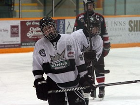 Sherwood Park Bantam AAA Flyers captain Sam Steel rolls his eyes after failing to score on a partial breakaway in Saturday’s 6-1 loss to the Southside Athletic Club Lions. Steel has 56 points in 17 games. Photo by Shane Jones/Sherwood Park News/QMI Agency