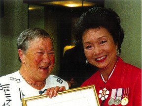 Terry Hickey receives the Caring Canadian Award – the nation's highest volunteer award – from then Govenor-General Adrienne Clarkson in 2000. Hickey, a tireless volunteer and fundraiser from Battersea, passed away last week. She was 83.