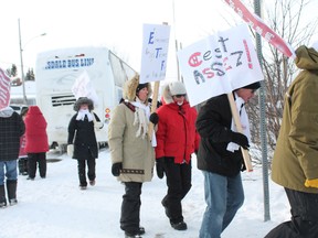 English public elementary took to the streets on Dec. 10 in Timmins. A province-wide walkout is set for Friday.