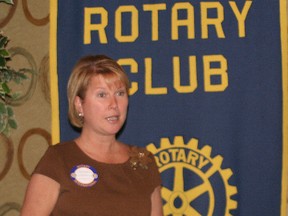 Jennifer Jones, a past district governor, spoke at the Rotary Club of Chatham Sunrise meeting on Dec. 11.