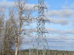 A transmission line just east of Whitecourt