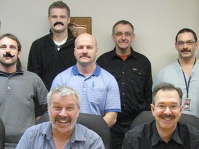 'Mo-Bro Banditos' of the Espanola Regional Hospital and Health Centre seen here raised over $1,500 for Movember by growing their stylish Mos a.k.a. moustaches.								   Photo Supplied.