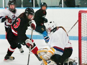 Expositor file photo

Emma Woods, shown in action with the Paris District High School Panthers, has committed to women's hockey team at Quinnipiac University in Hamden, Conn.