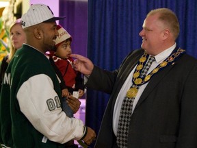 Mayor Rob Ford greets residents at his New Year's Levee 2012. (JACK BOLAND/Toronto Sun)