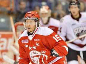 Soo Greyhounds Chris Buonomo returns to the roster Wednesday night following a 15-game suspension.