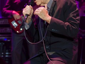 Leonard Cohen performs at Budweiser Gardens on Tuesday night. (MIKE HENSEN, The London Free Press)
