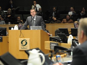 Andre Marin speaks to city council in December 2012. (Gino Donato/The Sudbury Star).
