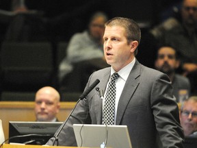 Ontario Ombudsman Andre Marin address Greater Sudbury City council on Dec. 11/2012. GINO DONATO/THE SUDBURY STAR/QMI AGENCY