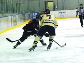 The Wetaskiwin Icemen have proven themselves to be a handful in the Capital Junior Hockey League, but Junior B Hawks head coach Tylor Valin believes momentum may be in the Fort Saskatchewan boys’ favour heading into this weekend’s game versus the Icemen at the Jubilee Recreation Centre on Friday. The Hawks are coming off taking three of four possible points this past weekend.
Photo by Ben Proulx/Fort Saskatchewan Record/QMI Agency